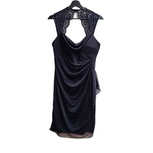 Scarlett Nite Black Dress with Lace Detail, Size Large (14)